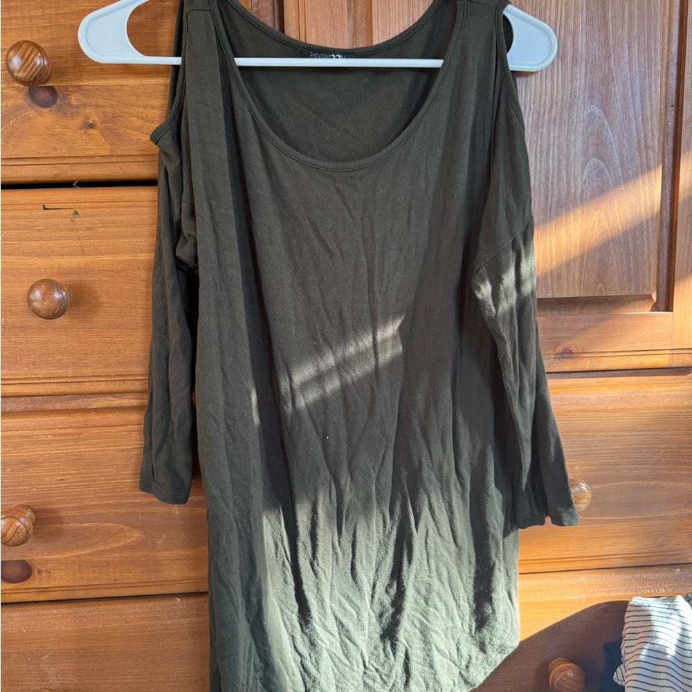 Papermoon Dark Olive Long Sleeve Top